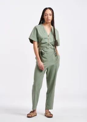 Tuta da lavoro 7/8 in twill di cotone verde acqua